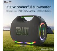 ZEALOT-ZE21 250W haut-parleur Bluetooth Portable haut Volume étanche 48000mAh sans fil TWS caisson de basses Suporrt USB/TF/AUX lumière RGB camouflage