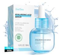 ZealSea Acide Hyaluronique Serum de Vitamine B - Hydratant, Lissant & Anti-Âge - À l'Acide 2% Hyaluronique Pur Concentré - Soin Visage Femme & Homme - Pour une Peau Réhydratée Intensément - 30ml