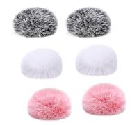 ZealSound 6 Pièces Pare-brise de Micro pour DJI MIC 2 / DJI OSMO POCKET 3, Bonnette Anti-vent en Fourrure, Filtre Anti-pop en Mousse - 2 PCS noir, 2 PCS blanc et 2 PCS rose
