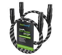 zealsound Câble XLR (1m/3,3ft, Lot de 2), XLR 3 broches mâle vers femelle, câble audio micro Hi-Fi tressé en nylon pour studios d’enregistrement à domicile, tables de mixage,mixeurs,studios,podcasting