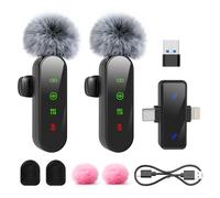 zealsound Micro Cravate sans Fil pour iPhone/Android/PC, avec Réduction du Bruit & Muet, pour Vlog, Enregistrement Vidéo, Streaming TikTok Youtube Podcast, avec Port USB-C & Lightning pour iPhones
