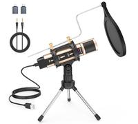 ZealSound Micro PC Téléphone,Mini USB Microphone à Condensateur pour iPhone/Mac/Ordinateurs/PS4&5, Micro Cardioïde pour Gamer, Podcast, Doublage Voix, Enregistrement, Youtuber,Créateur de contenu,ASMR