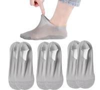 Zeanaturals Ultra Slim Liner Non Slip No Show Socks, No See Socks for Women Men Soft Breathable Glace Silk Sok 2025 New, 3 paires-e, One size Kort