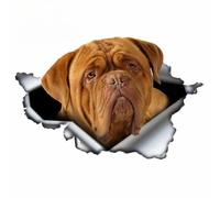 ZEARLY 13cm Pet Dog Cadeau Dogue De Bordeaux Autocollant de Voiture 3D Métal déchiré Original Design Vinyle Voiture Coffre Bumper Custom Marque Decal