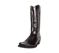 ZEARLY Bottes de Cowboy Homme Vintage Casual Bottes Bout Pointu Western Bottes Longues,Dark Brown,38 EU