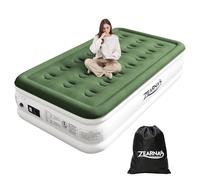 Zearna Matelas Gonflable pour 1 Personne - Auto-gonflant en 3 Minutes - avec Pompe électrique intégrée - Lit Simple Gonflable pour Le Camping et la Maison - 190 x 100 x 46 cm (1 Personne (46cm))