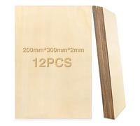 Zeawavsl 12 PièCes De Contreplaqué 300 X 200 X 2 Mm, Tilleul, Bois Naturel, Bois Artisanal, Planche De Bois Artisanal Non Traité, Pour ModéLisme, Bricolage, Artisanat, Peinture (20 * 30 * 0.2)