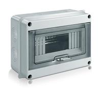 Zeawavsl Coffret Electrique Etanche Exterieur, IP65 Boîtier de Distribution en Saillie 8 Modules avec Terminaux, ABS de Surface en Plastique pour une Utilisation à l'extérieur (8 MODULE)