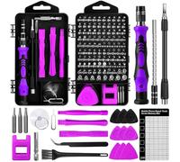 Zeawavsl Jeu De Tournevis De PréCision 122 En 1 (Avec Petite Brosse) - Kit D'Outils De RéParation De TéLéPhone Portable Pour Smartphones, Tablettes, Ordinateurs Portables, Lunettes (Purple)