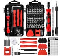 Zeawavsl Jeu De Tournevis De PréCision 122 En 1 (Avec Petite Brosse) - Kit D'Outils De RéParation De TéLéPhone Portable Pour Smartphones, Tablettes, Ordinateurs Portables, Lunettes (Red)