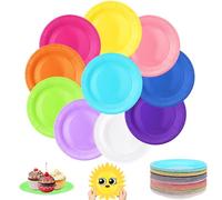 Zeawavsl Lot de 120 Assiettes en Carton Multicolores Multicolores, Assiette de Papier de 7 Pouces, Assiette D'Anniversaire Pour Enfants Pour les Festivals et les CéLéBrations