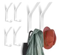 Zeawavsl Lot de 6 Patères pour Panneaux Acoustiques, Vis Invisibles, Porte-Manteau Moderne en Noir - Idéal pour Vestes, Manteaux, Vêtements, Foulards, Sacs à Main et Plus (White)