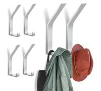Zeawavsl Lot de 6 Patères pour Panneaux Acoustiques, Vis Invisibles, Porte-Manteau Moderne en Noir - Idéal pour Vestes, Manteaux, Vêtements, Foulards, Sacs à Main et Plus (Silver)