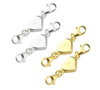 Zeayebsr 4 pcs Fermoir Collier, Fermoir Mousqueton Double Connecteur de Collier Fermoir Collier Attache Bracelet Collier Acier Inoxydable à Pinces De Homard pour La Fabrication de Bijoux De Bricolage