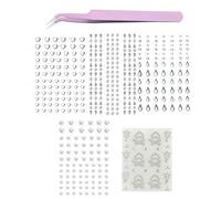 Zeayebsr 5 Pièces Strass Autocollant Visage, Strass Visage Carnaval, Strass Maquillage Festival Paillettes Visage pour Visage Yeux Corps Ongle Nail Art，strass visage，strass，Avec des pincettes