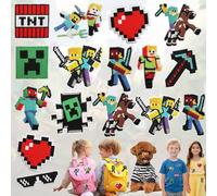 Zeaying 16 Pièces Ecusson Thermocollant Enfant Jeux, Jeux vidéo Patch Thermocollant Vetement, Patch Thermocollant Enfant Voiture Dessin Animé DIY, Pour Vêtements T-Shirt Jeans Sacs Adultes et Enfants