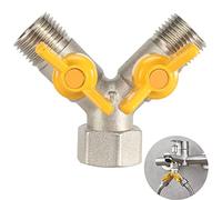 Zeaying Vanne de Commutation en Laiton 1/2" Y, Vanne 3 Voie Raccord Y Robinet, Vanne à boisseau sphérique à gaz, Diviseur de Tuyau Laiton, Pour Pommeau de Douche, Bras de Douche, Lave linge