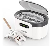 ZEBADIA Nettoyeur de Bijoux à Ultrasons 600ml Machine à Ultrason pour Bijoux en Argent, Nettoyeur Ultrasons de Lunettes, Bijoux, Bagues, Brosse, Pièces