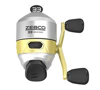 Zebco 33 Max Gold Spincast Moulinet de pêche à 2 + 1 roulements à Billes, Ratio Lisse et Puissant 2,6:1, Anti-Retour instantané, Cadre en Graphite léger, Traction Micro-Fine, Cadran réglable, argenté