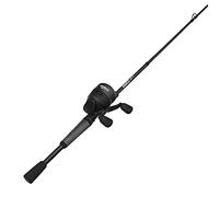 Zebco 33 Moulinet Spincast Noir et Canne à pêche, Canne à pêche 2 pièces en Graphite de 1,8 m avec poignée ComfortGrip, Moulinet de pêche Anti-Retour Quickset avec traînée microfine, Noir