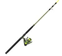 Zebco Big Cat Ensemble Moulinet et Canne à pêche, Canne à pêche 2 pièces, 2 pièces, empilement de Frein Multicouche, pré-enroulé avec Ligne Zebco Haute visibilité de 11,3 kg, Moulinet Taille 60, Vert