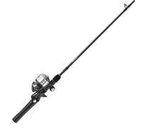 Zebco Delta Ensemble Moulinet Spincast et Canne à pêche, Canne à pêche 2 pièces, 1,5 m, Taille 20, récupération à Droite ou à Gauche, pré-bobinée avec Ligne de pêche Zebco de 2,7 kg, Gris Froid