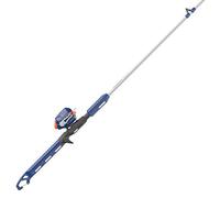 Zebco Kids Wilder Ensemble moulinet Spincast et canne à pêche, canne à pêche 2 pièces, 1,2 m, 7,6 cm, moulinet taille 20, récupération à droite ou à gauche, pré-bobinée avec ligne cajun Zebco de 2,7