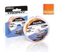 Zebco Trophée de qualité pour pêche à la Truite Monofilament Orange Fluo 0,18 mm 2,9 kg