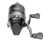Zebco Omega Pro Spincast Moulinet de pêche Taille 30 Double goupilles en céramique pré-roulées avec Ligne de pêche de 2,5 kg Noir (Emballage palourde)