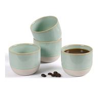 ZEBERBO Lot de 4 tasses à expresso en céramique à double paroi pour tasses Nespresso, tasses à café en demitasse émaillées spéciales pour machine (vert)