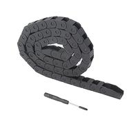 Zeberoxyz 10x10mm Longueur de la chaîne de traction 1 mètre Taper fermé Porte-câble flexible en plastique noir R18 avec clé plate pour imprimante 3D et machines CNC (10x10mm-Fermer)