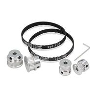 Zeberoxyz 2 pièces ensemble GT2 roue synchrone 20&30 dents 5mm alésage poulie de distribution en aluminium avec 2 pièces longueur 200mm largeur 6mm ceinture (20-30T-5B-6)