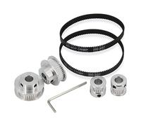 Zeberoxyz 2 pièces ensemble GT2 roue synchrone 20&40 dents 8mm alésage poulie de distribution en aluminium avec 2 pièces longueur 200mm largeur 6mm ceinture (20-40T-8B-6)