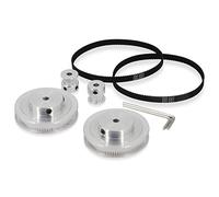 Zeberoxyz 2 pièces ensemble GT2 roue synchrone 20&80 dents 5mm alésage poulie de distribution en aluminium avec 2 pièces longueur 250mm largeur 6mm ceinture (20-80T-5B-6)
