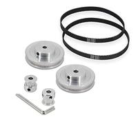 Zeberoxyz 2 pièces ensemble GT2 roue synchrone 20&80 dents 6.35mm alésage poulie de distribution en aluminium avec 2 pièces longueur 250mm largeur 6mm ceinture (20-80T-6.35B-6)