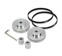 Zeberoxyz 2 pièces ensemble GT2 roue synchrone 20&80 dents 8mm alésage poulie de distribution en aluminium avec 2 pièces longueur 250mm largeur 6mm ceinture (20-80T-8B-6)