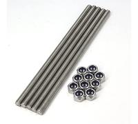 Zeberoxyz 5 pièces M10x250mm tige pleine filetée, 1,5mm de pas à droite, avec 10 écrous de verrouillage pour les fixations, les cintres, les boulons d'ancrage et les boulons en U