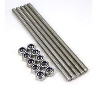 Zeberoxyz 5 pièces M12x250mm tige pleine filetée, fil droit 1,75mm de pas avec 10 écrous de verrouillage pour les fixations, les cintres, les boulons d'ancrage et les boulons en U