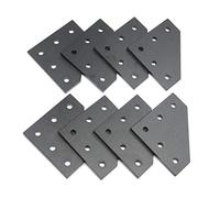 Zeberoxyz 8PCSTrousse plaque de support d'angle en forme de L noir, plaque de joint à 5 trous à 90 degrés pour fente 6mm série 2020 profilé en aluminium cadre d'imprimante 3D (8 pièces noir-L)