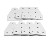 Zeberoxyz 8PCSTrousse Plaque de support d'angle en forme de T en argent, plaque de joint à 90 degrés à 5 trous pour cadre d'imprimante 3D en aluminium série 6mm 2020 (8PCS Silver-T)
