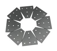 Zeberoxyz 8PCSTrousse Plaque de support d'angle en forme de T noir, plaque de joint à 5 trous à 90 degrés pour fente 6mm série 2020 profilé en aluminium cadre d'imprimante 3D (8PCS Black-T)