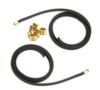 Zeberoxyz GT2 Lot de 2 courroies ouvertes en caoutchouc Noir Longueur 1,2 m Largeur 6 mm avec 8 boucles en cuivre pour imprimante 3D Ender3 Ender5 CR10 (courroie ouverte)