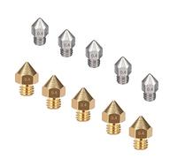 Zeberoxyz Lot de 10 buses d'extrudeuse pour imprimante 3D MK8 0,4 mm en acier inoxydable, buse pointue en laiton résistante aux hautes températures et à l'usure utilisée pour Ender3/V2 Ender3 pro Ender5 CR-10