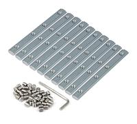 Zeberoxyz Lot de 10 connecteurs de ligne droite de 9,9 cm de long avec vis M5 pour fente en T série 2020, profil d'extrusion en aluminium de 6 mm (supports droits - argent)
