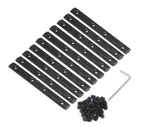 Zeberoxyz Lot de 10 connecteurs droits noirs de 9,9 cm de long avec vis M5 pour fente en T de 6 mm en aluminium (supports droits série 2020 - noir)