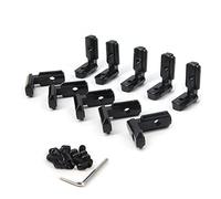 Zeberoxyz Lot de 10 équerres d'angle noires en forme de L, série 3030, joint intérieur en aluminium à 90 degrés avec vis M6 pour profil d'extrusion en aluminium à fente de 8 mm (support d'angle série