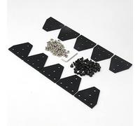 Zeberoxyz Lot de 10 plaques de support d'angle noires en forme de T avec 50 vis+50 écrous en T, plaque de jonction à 5 trous à 90 degrés pour cadre de la série 2020 (10 pièces noir-T avec écrou)