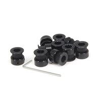 Zeberoxyz Lot de 10 poulies GT2 à 20 dents - Alésage de 8 mm - En aluminium noir - Pour imprimante 3D - Courroie de distribution de 6 mm de largeur (alésage 20 à 8 mm) - Noir