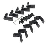 Zeberoxyz Lot de 10 supports d'angle noirs en forme de L, série 4040 avec vis M6 pour profil d'extrusion en aluminium à fente de 8 mm (support d'angle 4040 Series L, noir)