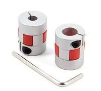 Zeberoxyz Lot de 2 coupleurs flexibles de 6,35mm à 10mm en aluminium prune - Diamètre20mm Longueur25mm - 6,35x10mm Pour Machine CNC et servomoteur pas à pas (6,35x10 mm)